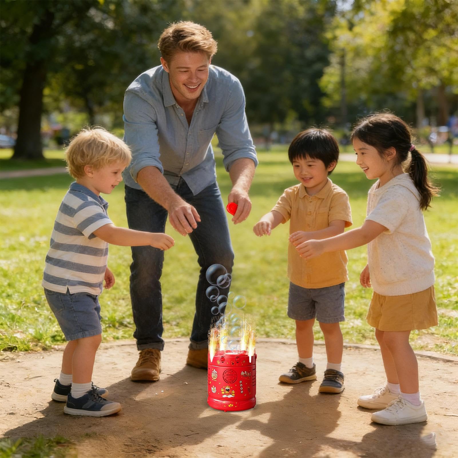 Seifenblasenmaschine Für Kinder Wiederaufladbares Outdoor-Blasengerät mit | Tragbare Seifenblasenmaschine Für Weihnachten Chinesisches Neujahr Kindergeburtstag Sowie Fr