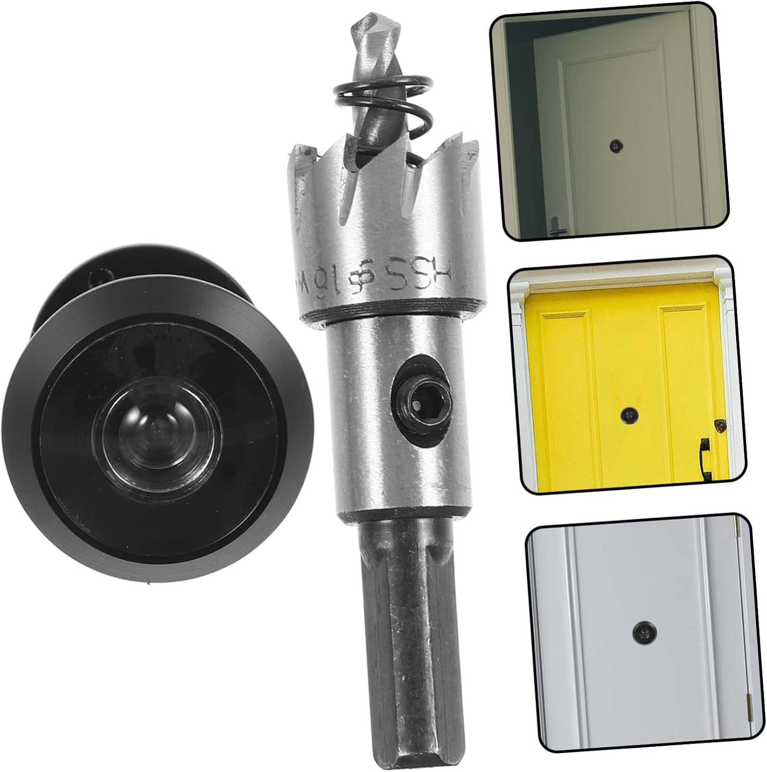 High-Definition Visual Cat Eye Door Viewer Drill Bit Decorative Peephole Privacy Protection Home Security