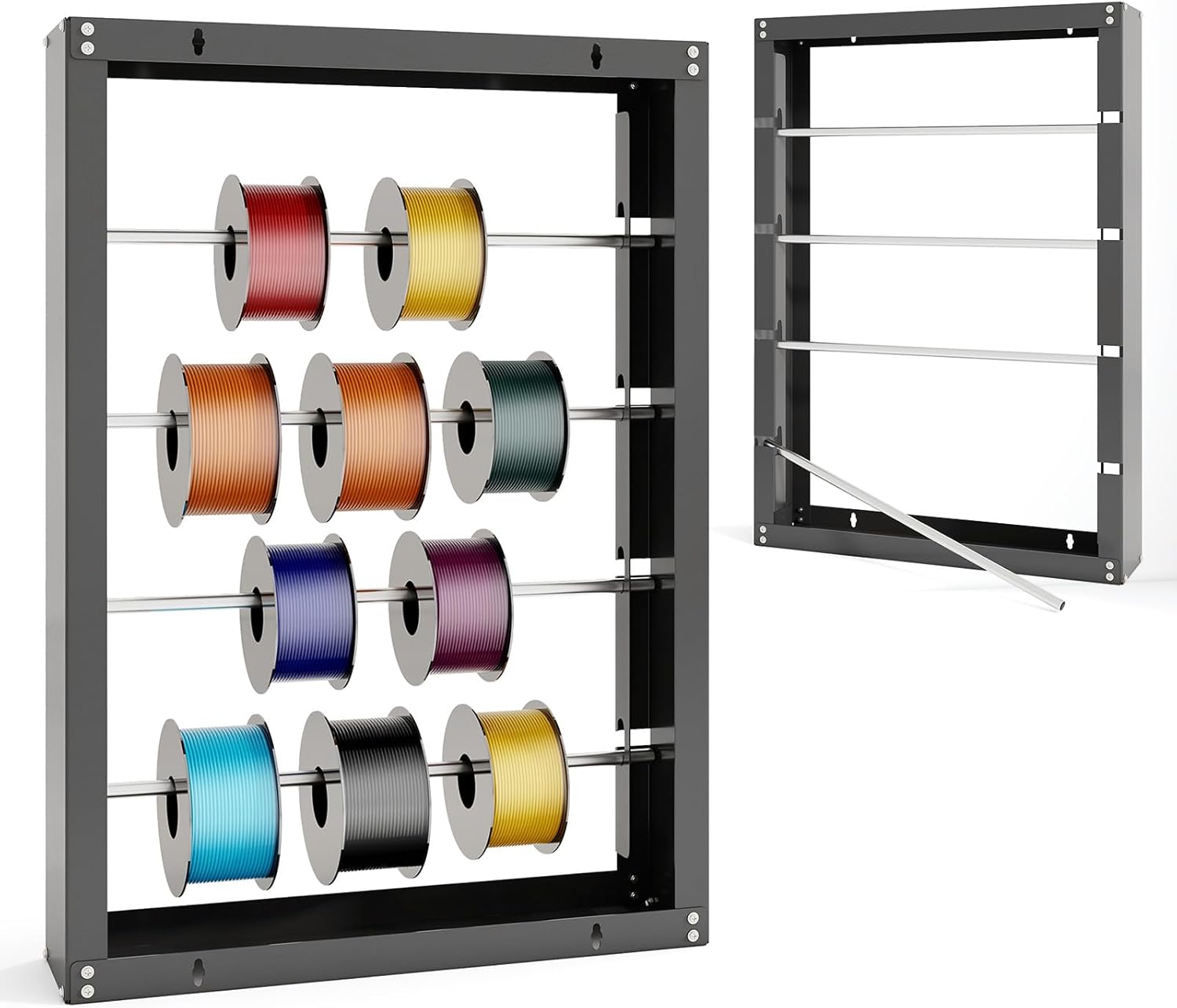 Goplus Wire Spool Rack, Wall Mounted Ribbon Holder Organizer Rack with ...