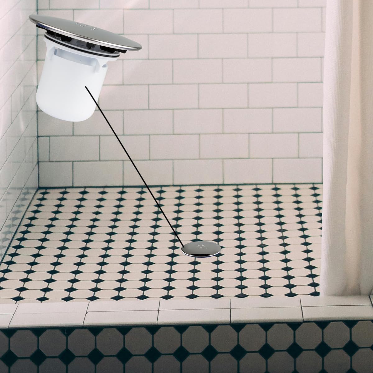 GroveEss Shower Drain Replacement Cover - Durable Waste Trap Cap With Removable Top for 90mm/115mm Plughole - Fast Flow Outlet - Image 4