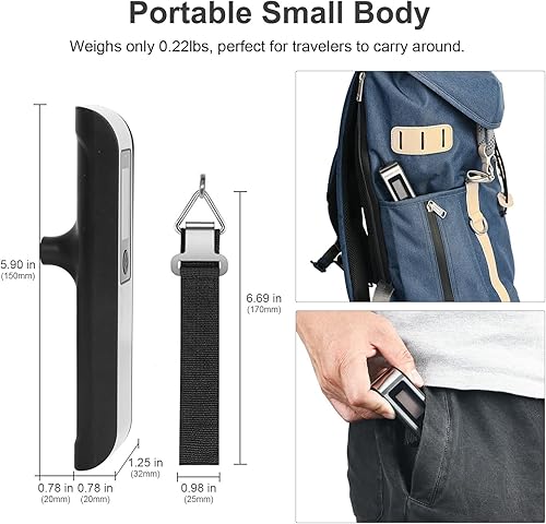 Miniatura 6 de travel inspira Báscula de equipaje, báscula digital portátil para equipaje colgante para viajes, báscula de peso de maleta con pintura de goma, 110
