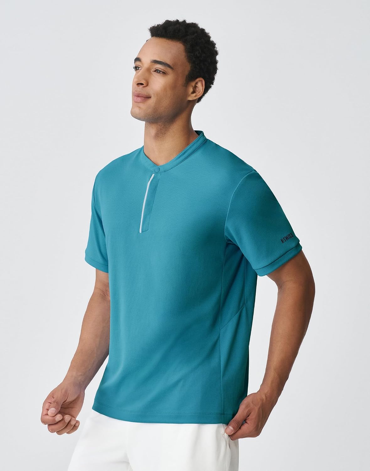 K-Swiss Men's Henley Shirt - Quick Dry Breathable Lightweight Casual Athletic T-Shirt