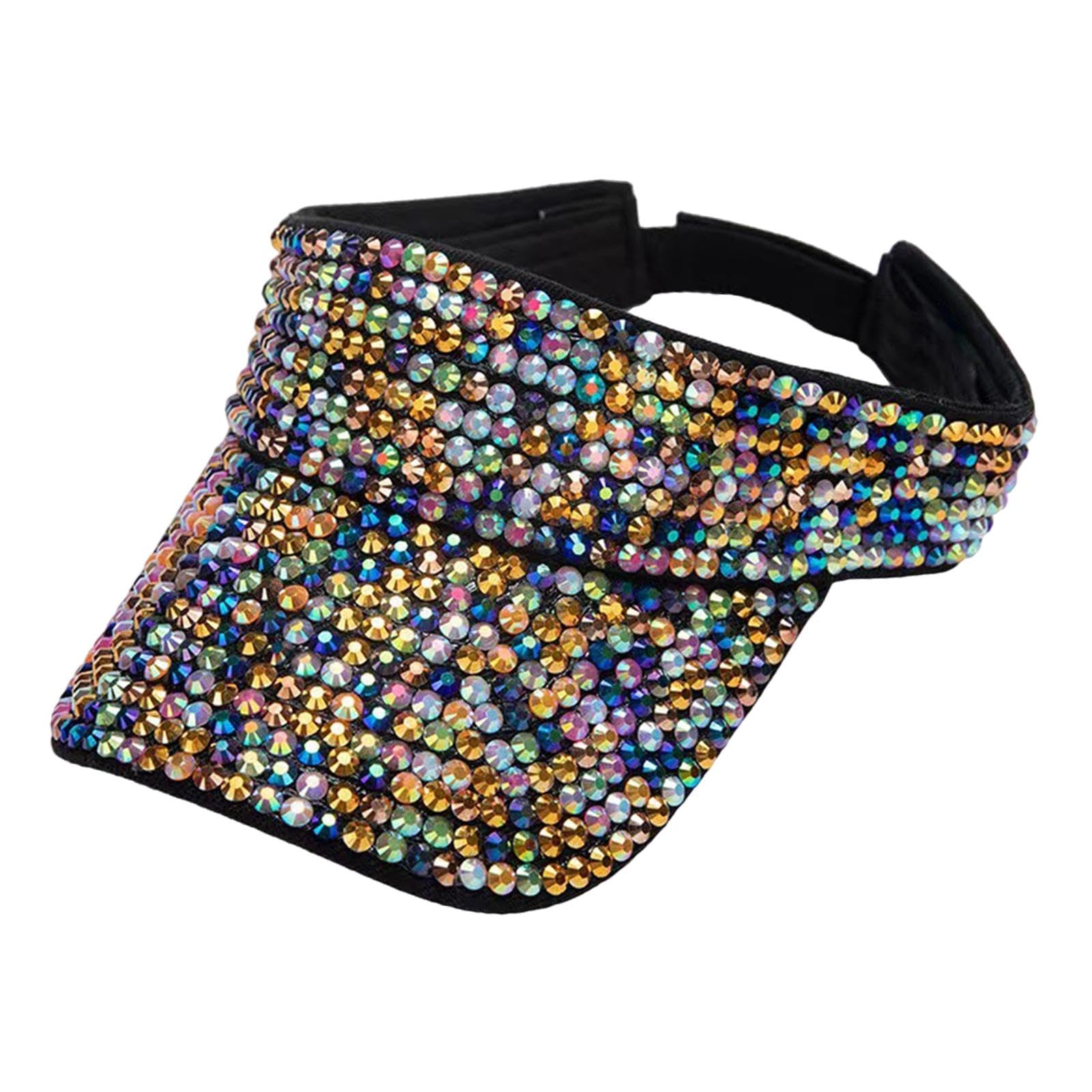 Bling Rhinestones Sun Hat Caps for Adults Women Men Unisex Colorful-image-27