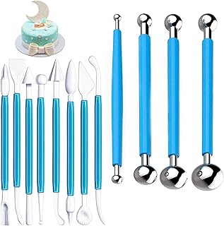 12pcs Cake Decorating Tools, Fondant Tools, Various Sizes Cake Modeling Tools, Fondant Tools, Polymer Clay Tools for Pottery Sculpture Cake Fondant Decoration, Blue