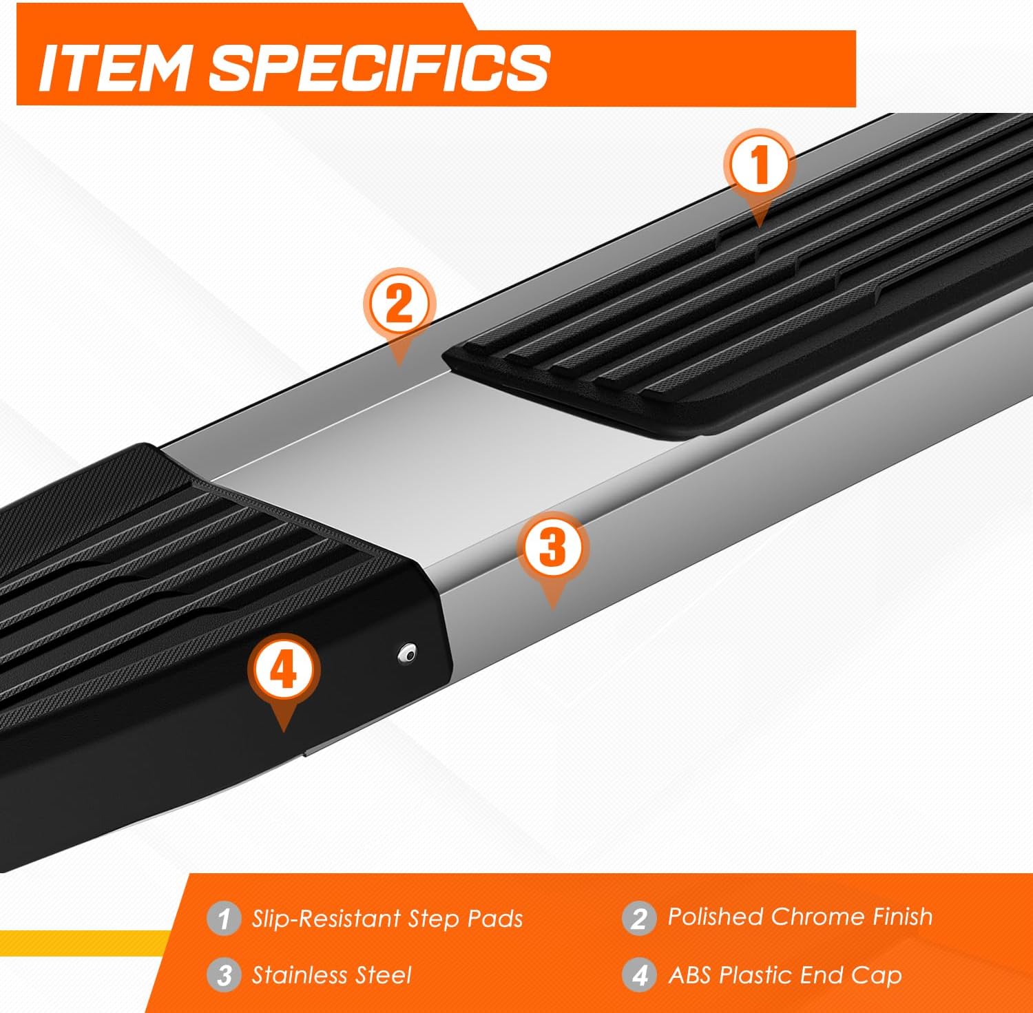 6 Inch Running Boards/Side Steps/Nerf Bars Compatible with 19-24 Dodge Ram 1500 Crew Cab