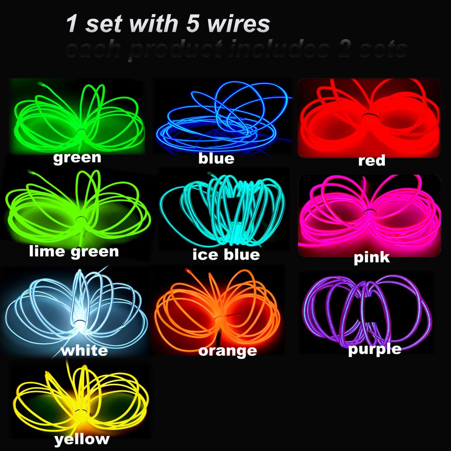Neon light 5-in-1 meter Wire，5V USB Aadapter Illuminated decorative wire, suitable for birthday parties, Thanksgiving and other occasions. (ice blue) image 5