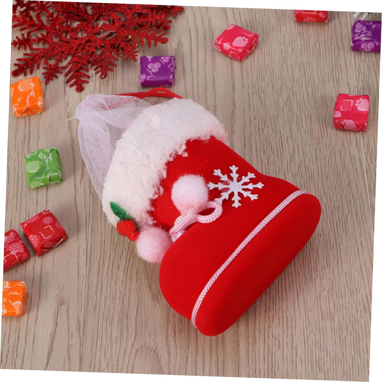 Christmas Stocking Pendant 2pcs Plastic Candy Boots for Xmas