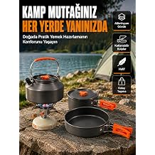 Katlanabilir Kulplu Al minyum Kamp Tencere Tava  aydanl k Seti Piknik ve Do a Kamp   in