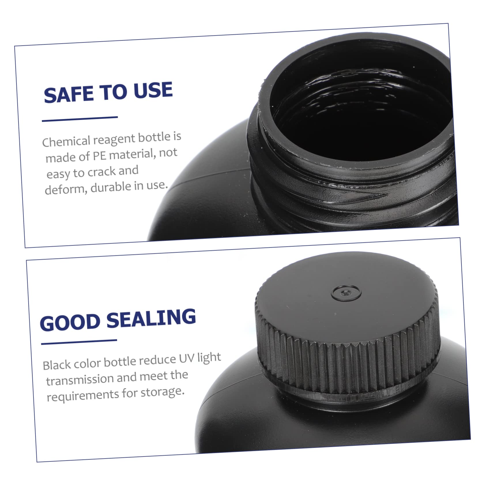 STOBAZA Sample Bottle 500ml Wide Mouth Laboratory Chemical Bottle Plastic Liquid Container Chemistry