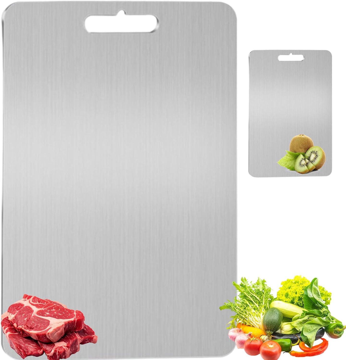 Titanium Cutting Board, Dishwasher Safe Chopping Boards with Handle, Reversible Charcuterie Board for Kitchen Meat Fruit Vegetable 2 Sizes (1PCS-S)