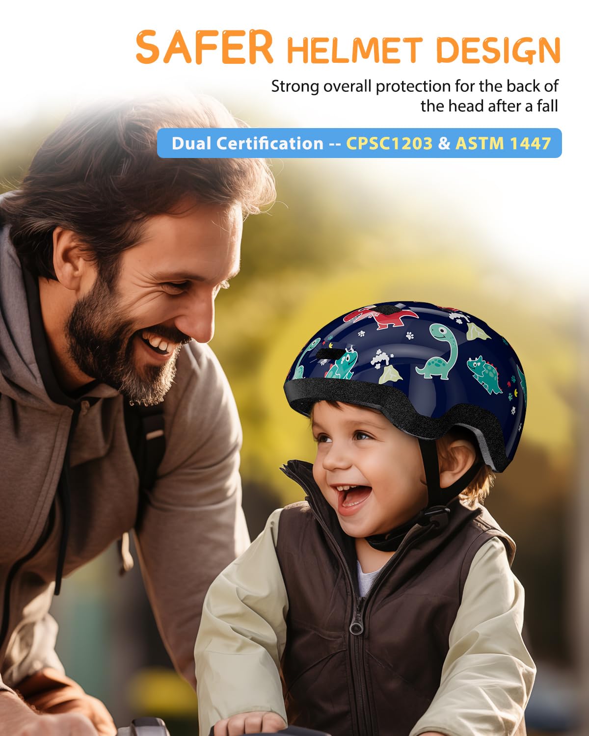 Kask rowerowy dla małych dzieci w wieku 1-3/2-4/3-5-6 lat, kask rowerowy dla niemowląt i chłopców i dziewcząt, do jazdy na rowerze, hulajnogi, deskorolki, regulowana tarcza