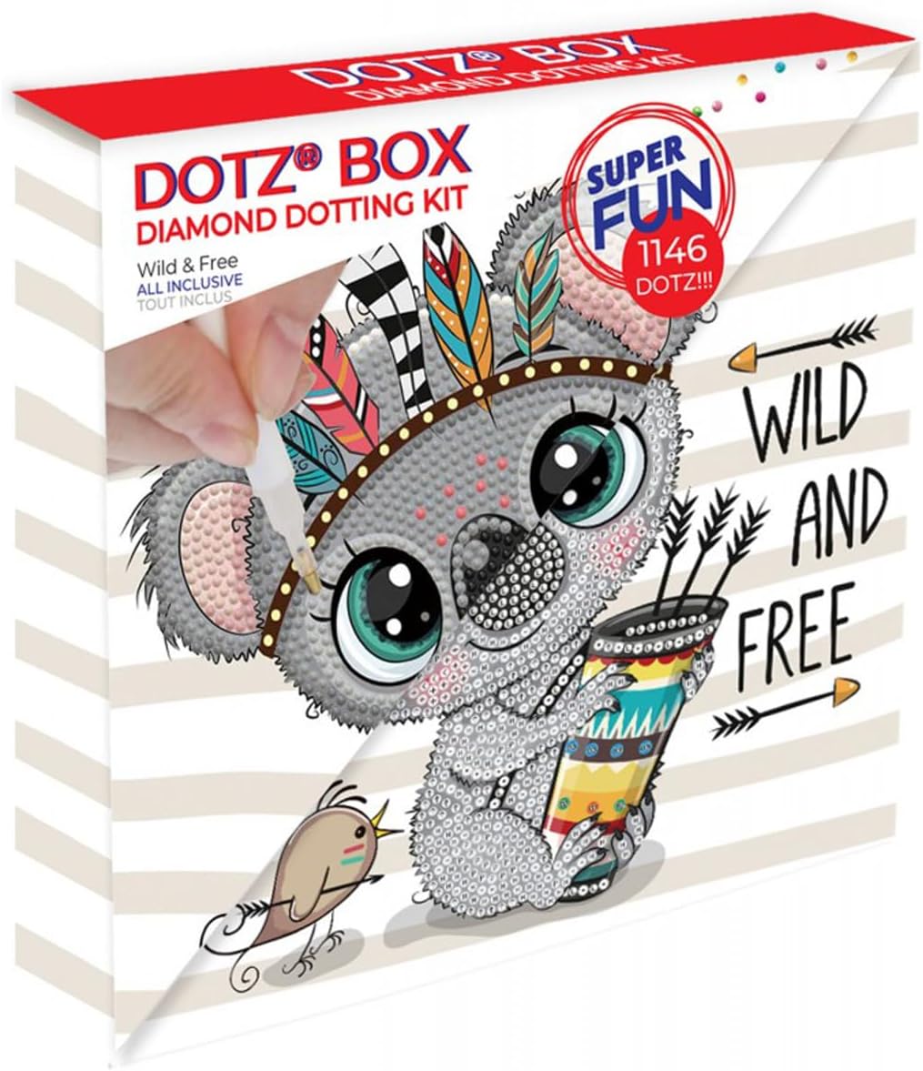 DIAMOND DOTZ Wild & Free Dotz Box Animal Diamond Painting Kits for Adults - Diamond Art Kits a Relaxing Creative Craft Kit with Dotz Gems 8.7"x8.7"