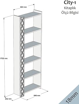 Variant City Kitaplık (Ceviz/Ceviz)