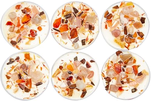 Miniatura 3 de New Moon Beginnings Vela de chakra sacro, velas de chakra, juego de 6 velas de té, naranja, ciprés, aroma a musgo de roble