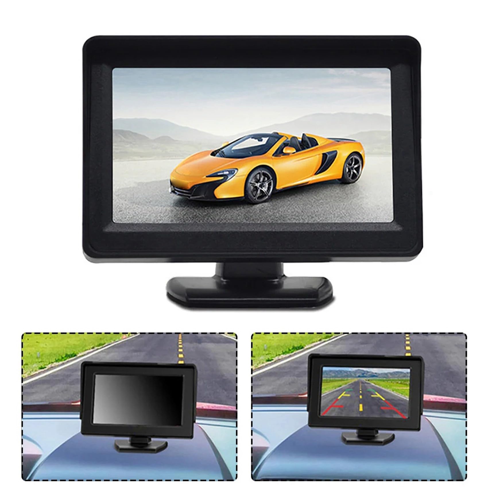 4 x DC 9 V-24 V 4,3 zestaw monitorów cofania TFT LCD kamera cofania system parkowania cofania monitor bez kamery