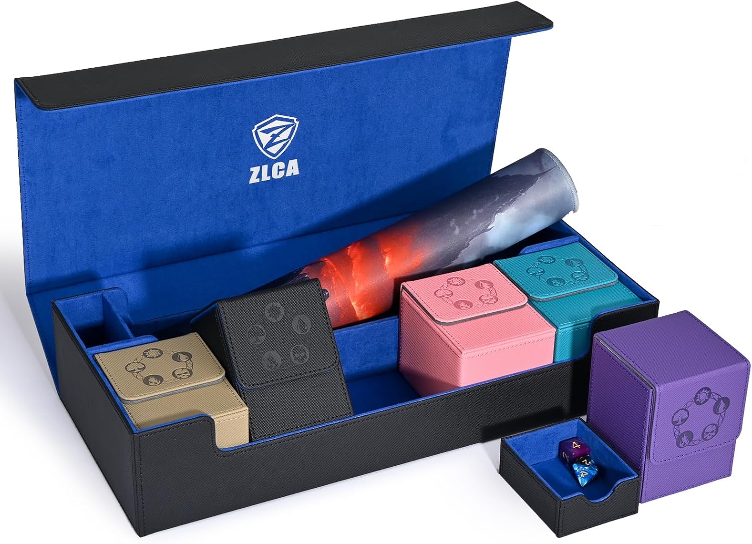 ZLCA Card Deck Box 6 In 1 with MTG Playmat, Premium Card