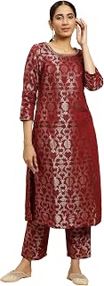 W for Woman Women's Rayon Kurta & Straight Pant (23AUWS19807-312591) Price In India