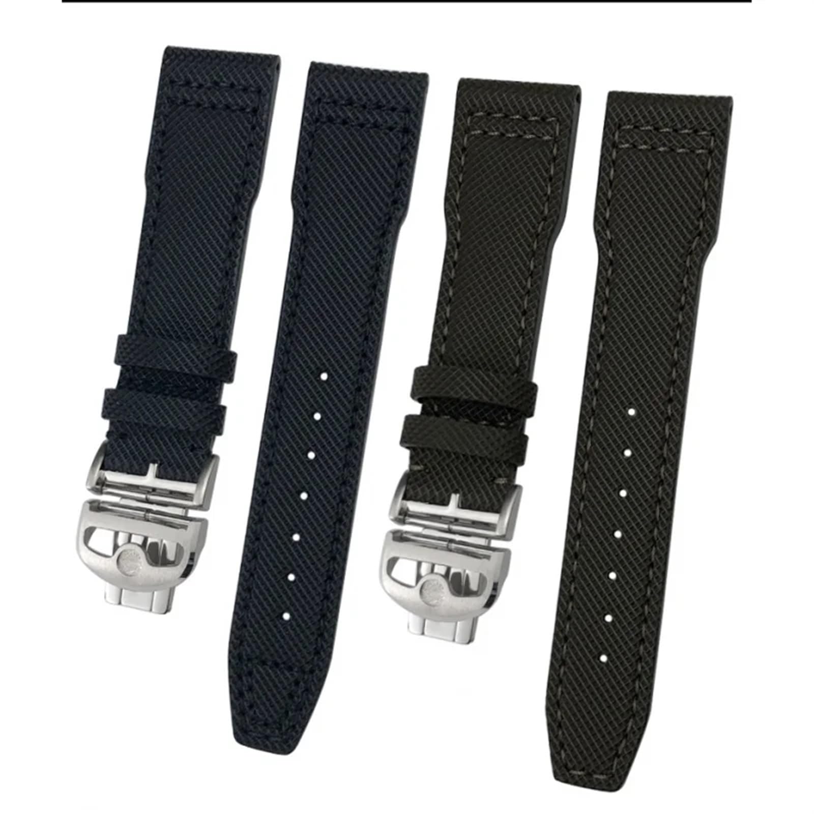Correa de reloj de cuero genuino de 20mm 21m para relojes de piloto IWC PORTOFINO IW3777 correa de cuero de vaca verde azul negro de nailon