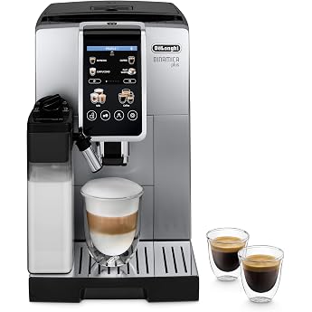 De'Longhi Dinamica Plus ECAM380.85.SB, automatic coffee bean machine, fully automatic coffee machine with LatteCrema Hot, Bean-to-Cup K