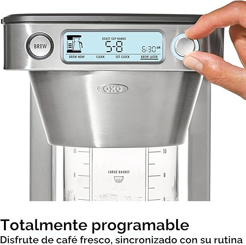 Miniatura 4 de OXO Cafetera Brew de 12 tazas con función de una sola porción sin vaina, color plateado