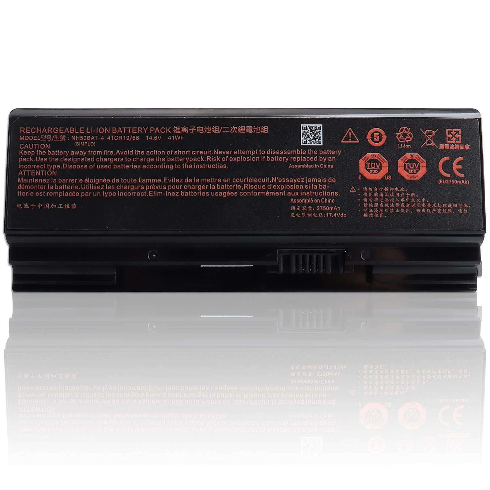 14.6V NH50BAT-4 Batterie pour Clevo NH50 NH55 NH57 NH58 NH70 HASEE Z7M-CT Z7M-CT7GS Z7M-CT5NA Z7M-CT7NA Z7M-CT7NK Sager NP6855 NP6856 NP6876 NP7853 Medion Erazer P15609 P15805 Gigaoctet A5 X1 A7 X1S