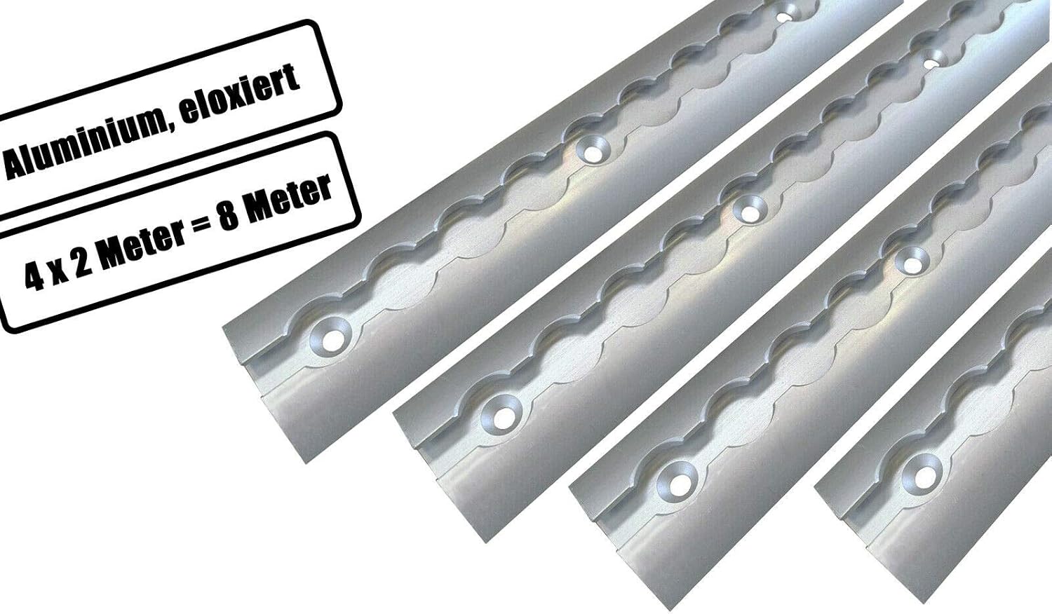 Rail d'arrimage airline aluminium anodisé noir 1,3 m