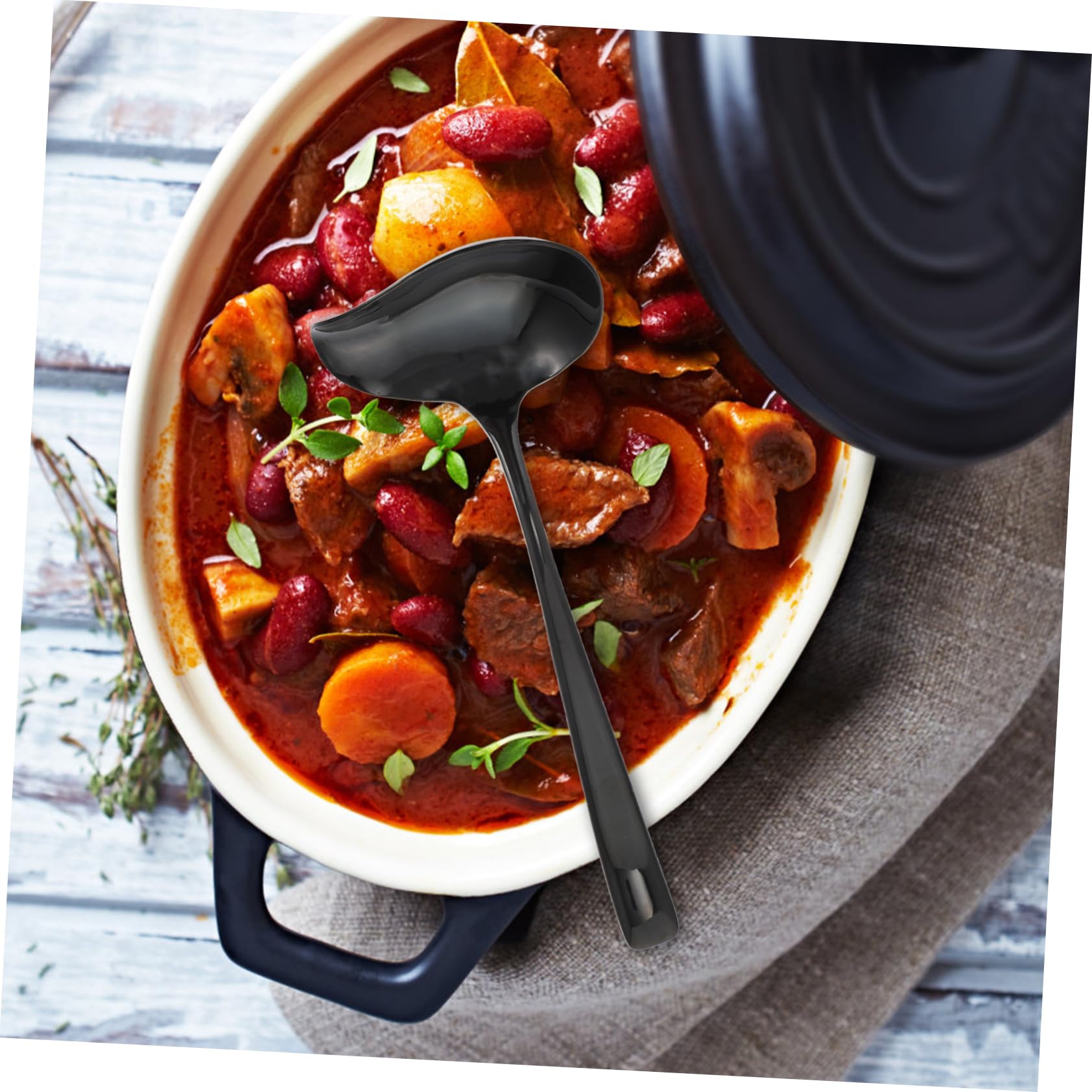 COLLBATH 2 Pcs Einzigartige Entenschnabel Form Edelstahl Schöpfkelle Mehrzweck Suppe Löffel Komfort Griff