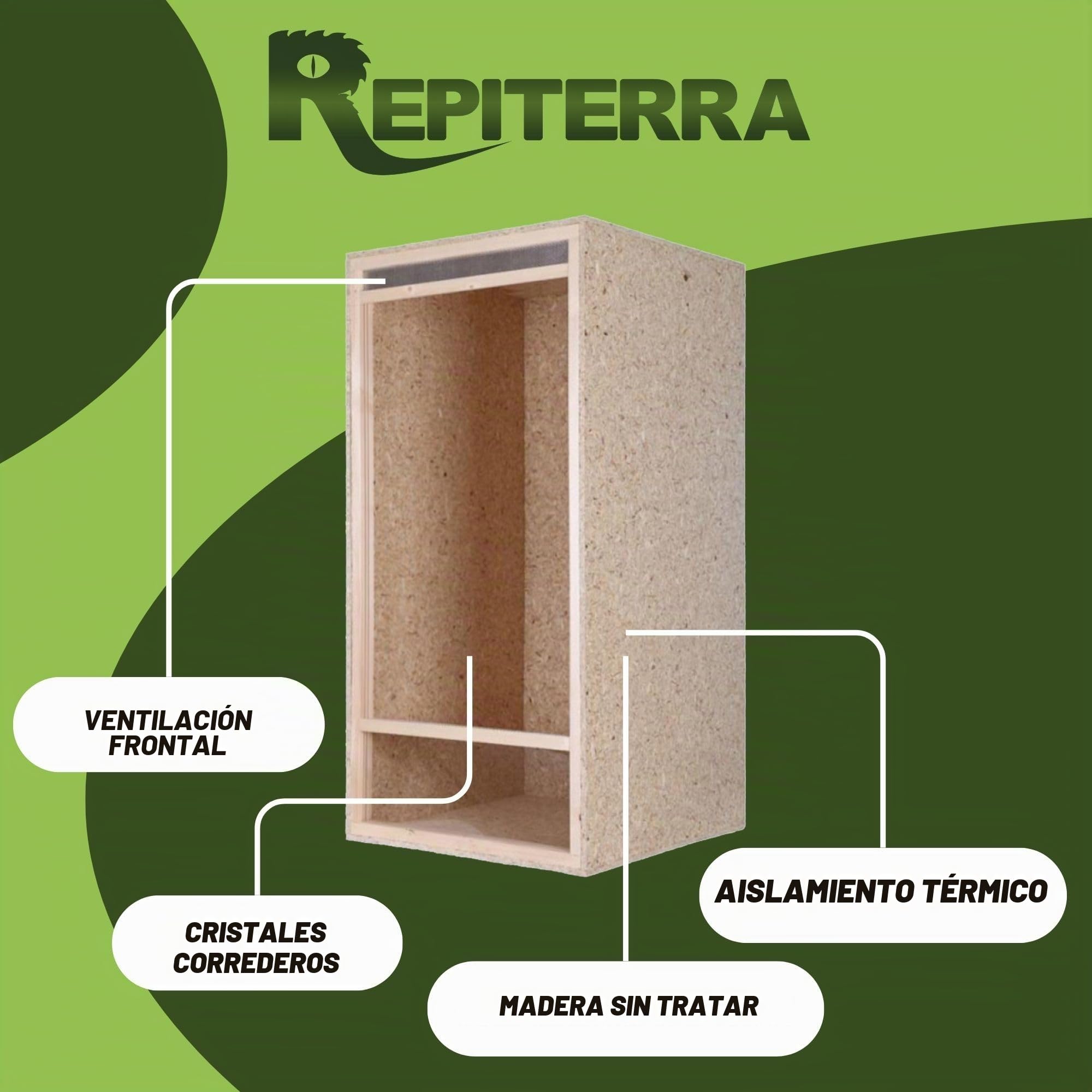 Terrario alto con ventilación frontal, 60 x 120 x 60 cm