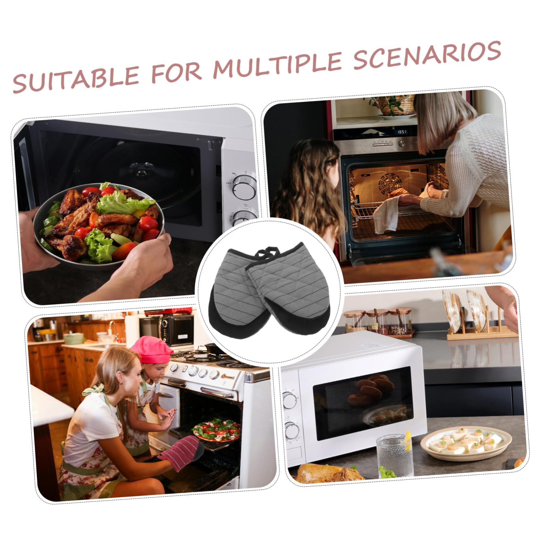 MAGICLULU 5paires De Cuisine Résistant Chaleur De Cuisson pour - Et Four Optimale pour Cuisson Barbecue sans Lot