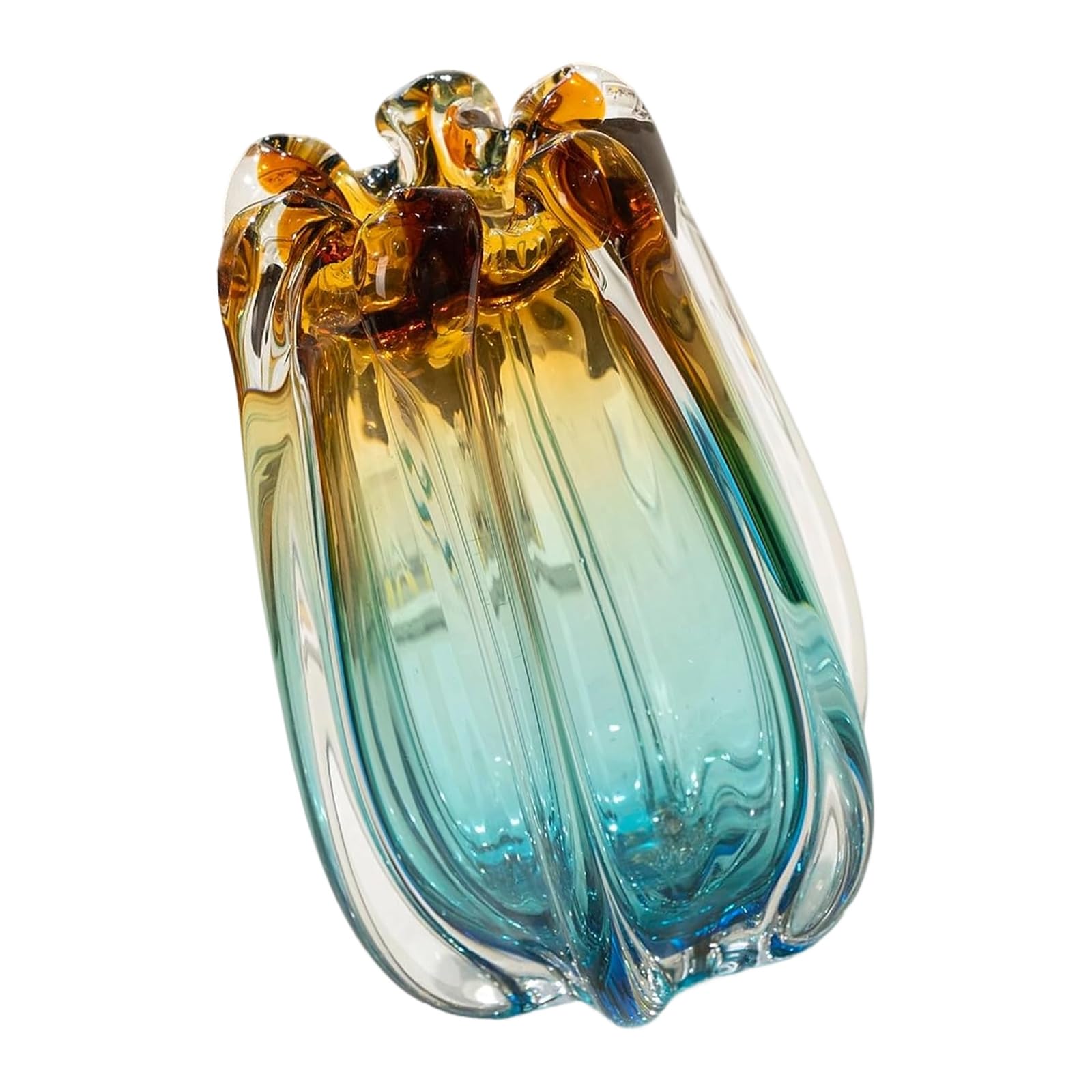 Hand Blown Glass Vases for Stylish Decors Unique Gradients Multicolor Flower Arrangement Centerpieces Vases Gift Art Glass