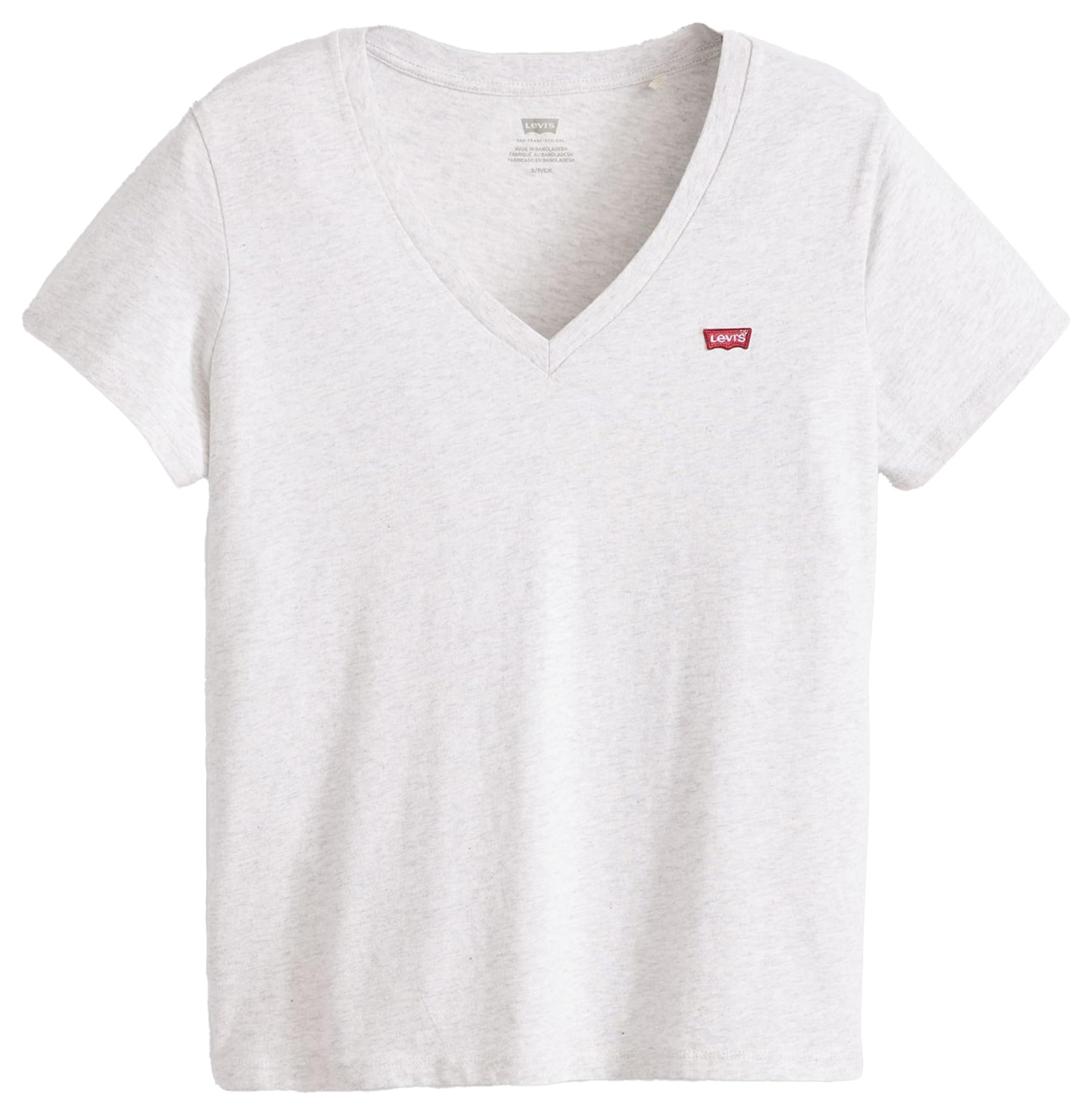 Levi's Perfect Vneck Orbit Heather Grey Cotton, Orbit Heather Gray, X-Small