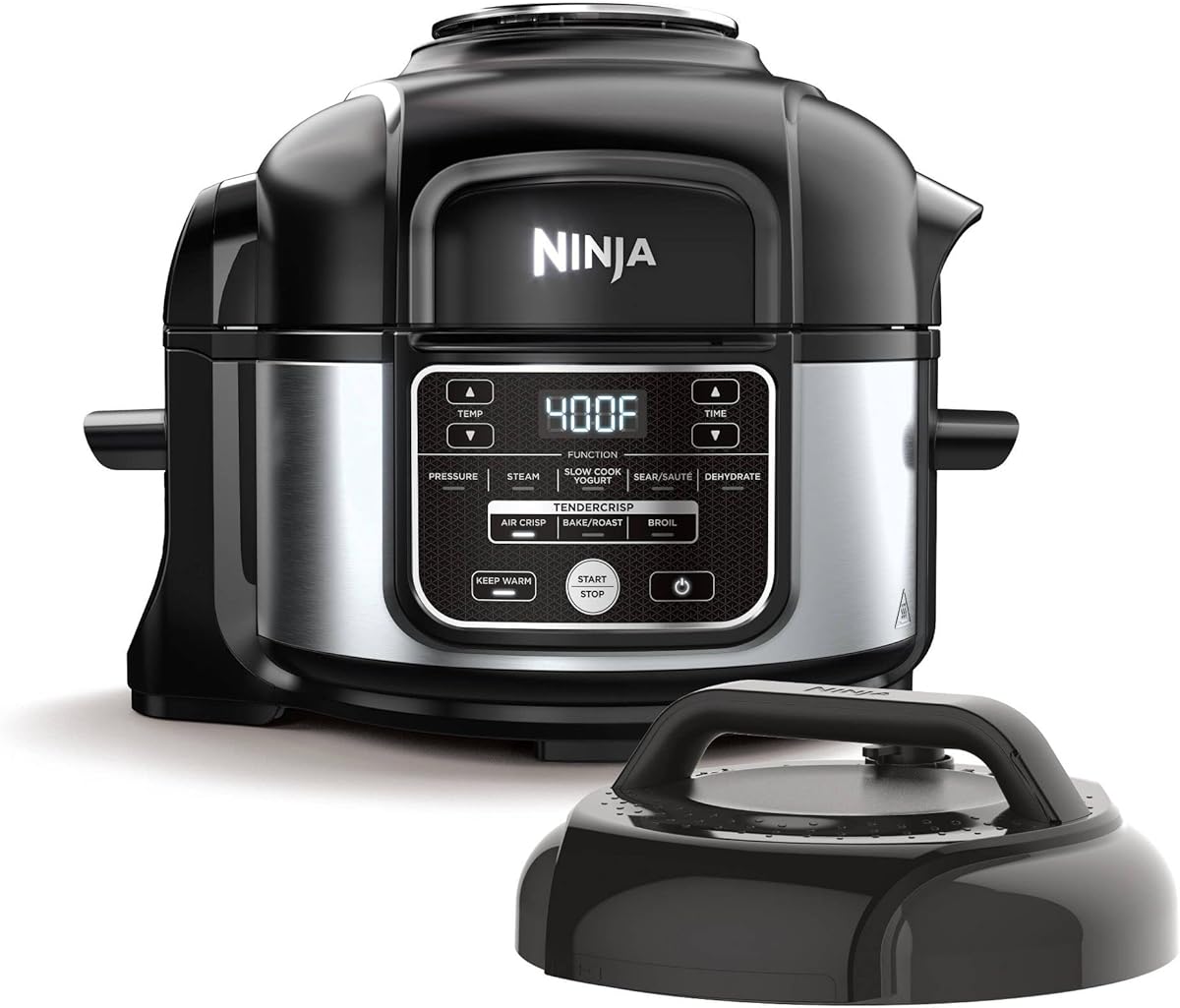 Ninja Foodi Programmable 10-in-1 5-Quart Pressure Cooker and Air Fryer - FD101 Stainless Steel (Renewed)