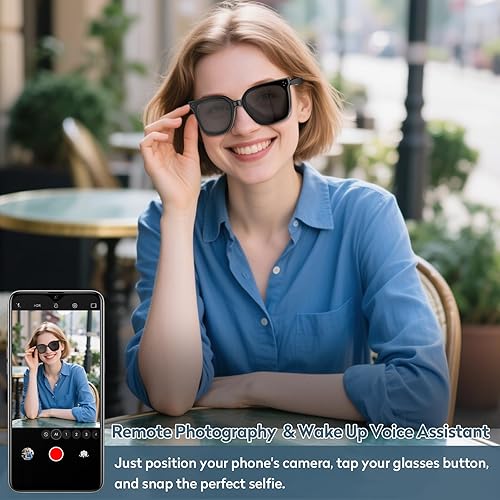 Miniatura 6 de Lentes inteligentes con Bluetooth, lentes de sol polarizados UV400, micrófono y altavoces integrados, música y llamadas inalámbricas, asistente de