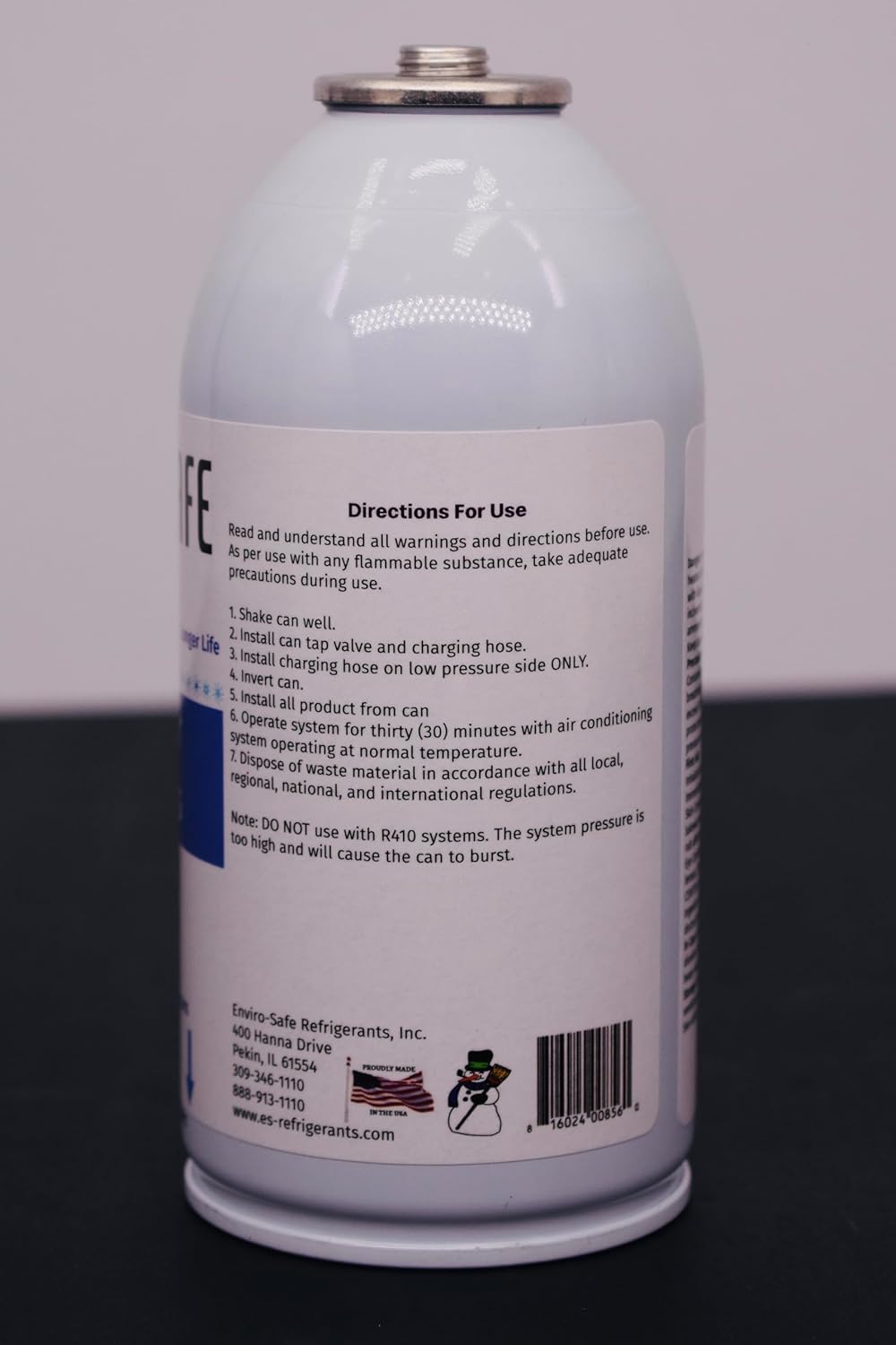 Back of Arctic Air for R12 Systems can with directions for use
