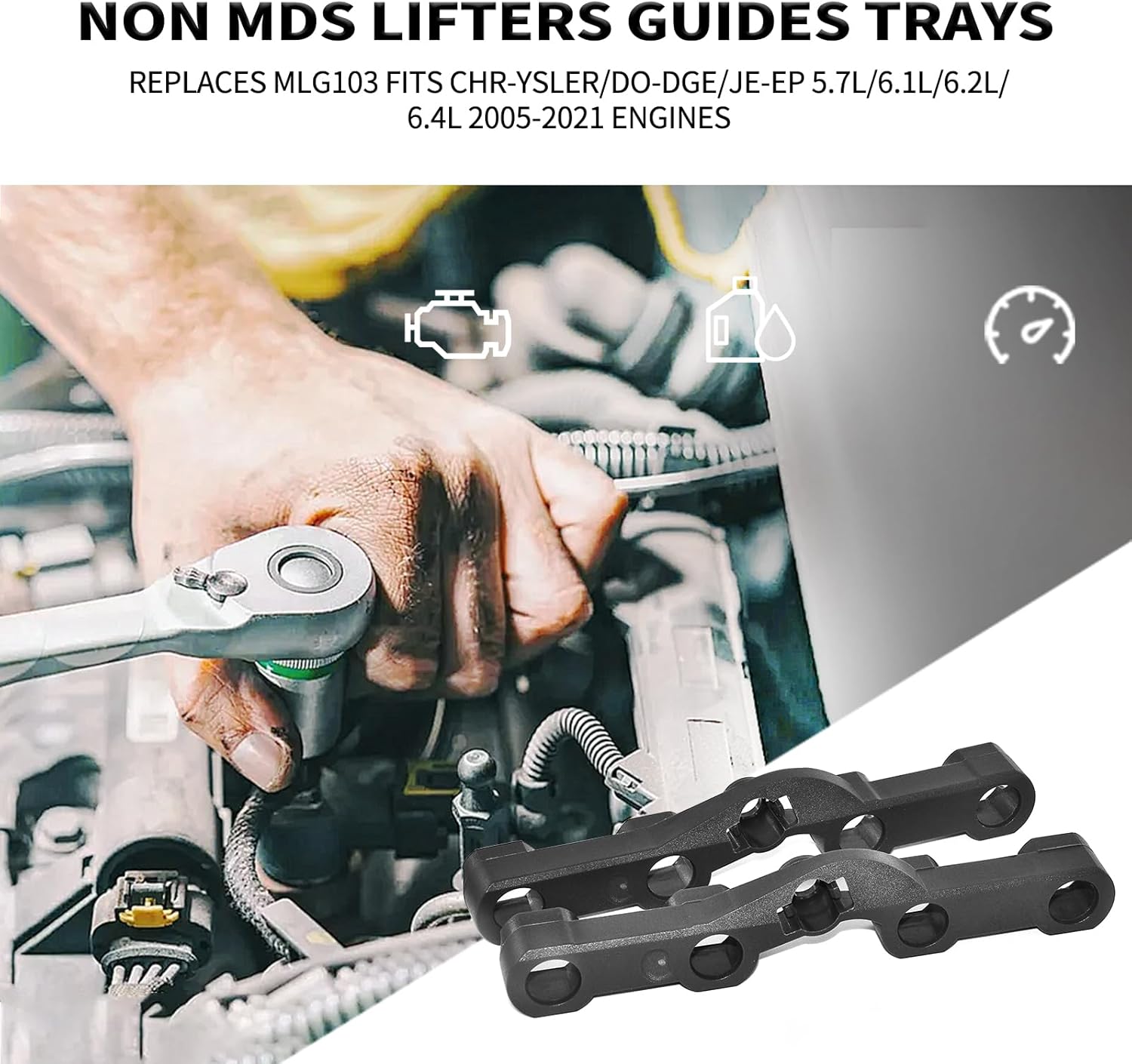 4Pcs NON MDS Engine Valve Lifters Guides Trays Replaces 53021721AA MLG103 Fits 2005-2021 Chr-ysler/Do-dge/Je-ep 5.7L/6.1L/6.2L/6.4L Engines