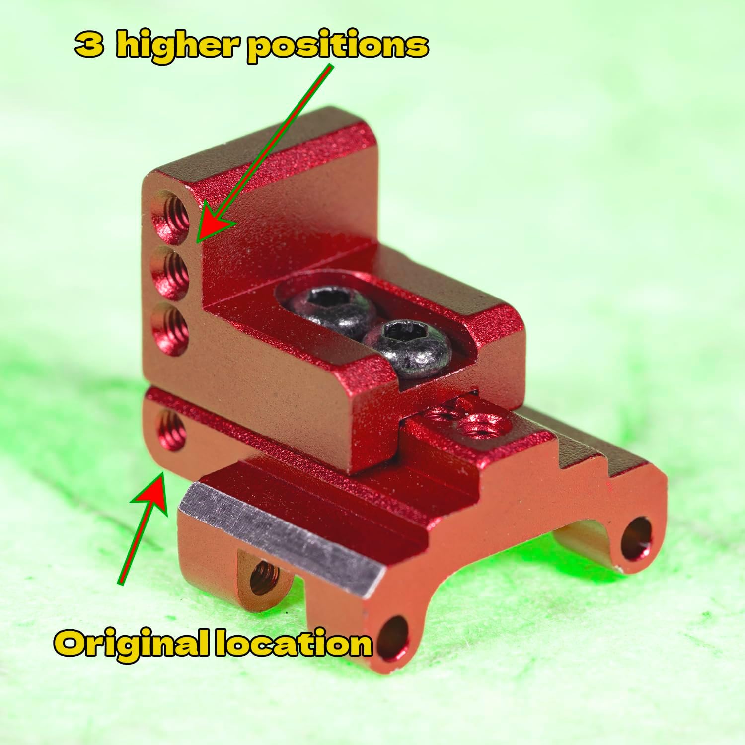 Rear Axle Truss Upper Links Mount for SCX24 AX24 RC car, Multi-Position Adjustment, Aluminum Upgrades Part for Axial SCX24 Gladiator Bronco, 1/24 Crawler Car Upgrade Accessories, Red 2pcs image 2