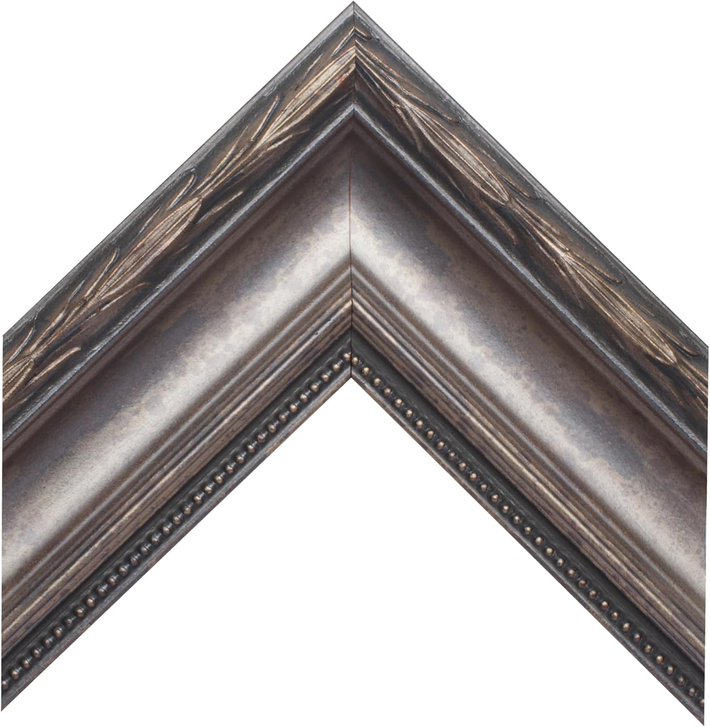 Frame My Mirror Add A Frame - Antique Pewter Custom Size Mirror Frame Border Kit - Ideal for Bathroom - Moisture Resistant - Le Flore Design - Mirror NOT Included