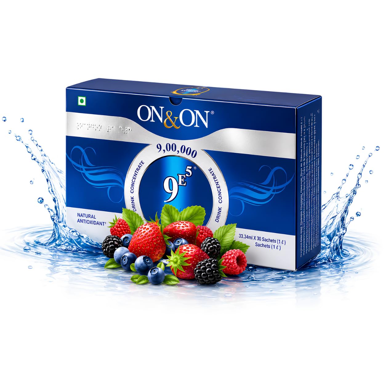 On and on 9E-5 Health Drink combination of 13 berries for glowing skin and body care vitamin reach 9e5 active formulation of Amla, Noni, Aloe Vera, and a unique 30 sachets-picture-14