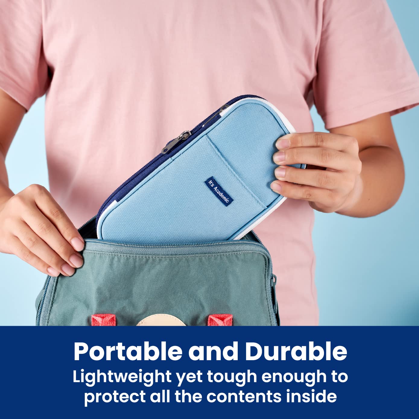 It's Academic Expanding Pencil Case, Portable Pouch for Office & School Supplies, Travel Organizer Bag, Compact - Image 4