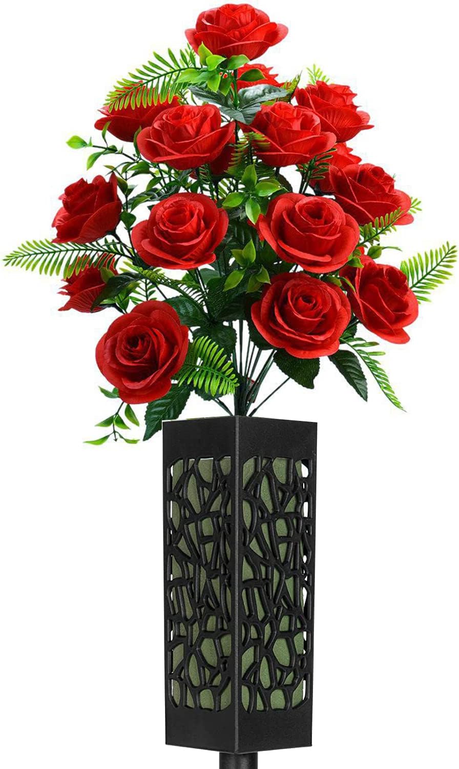 Lodou 2 Sets Artificial Cemetery Flowers,Memorial Flowers