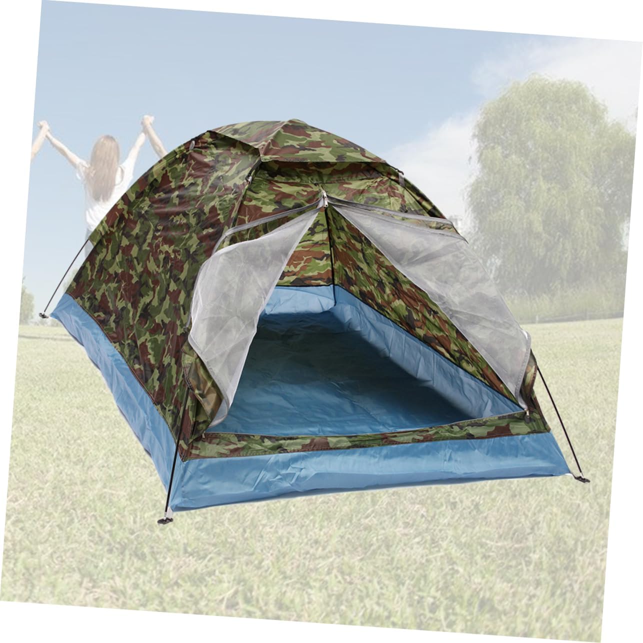 Rod Camping Tent Double Person Beach Tent Lightweight and Portable for Hiking and Camping