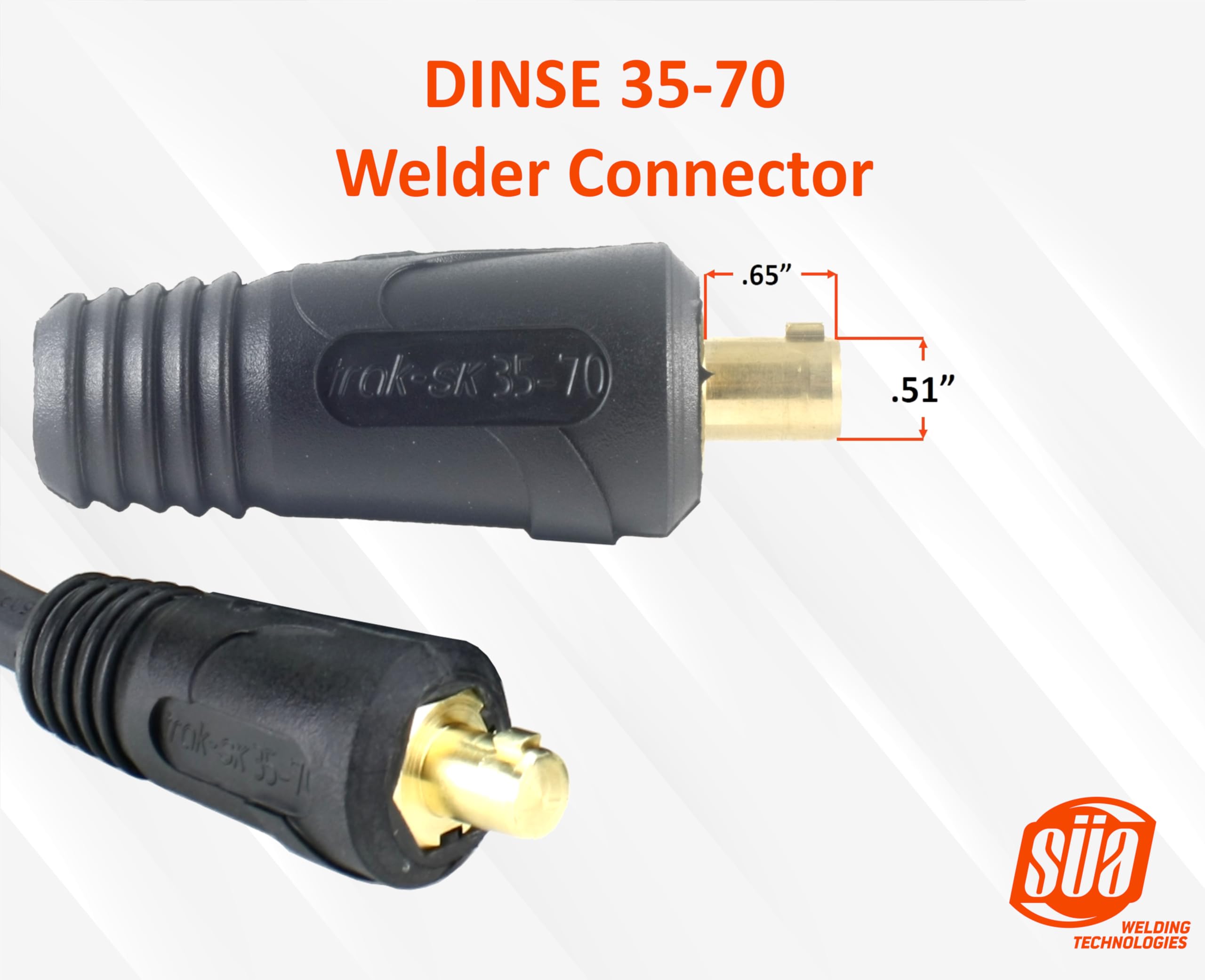 Conjunto de abrazadera de tierra de soldadura de 200 amperios, conector Dinse 35-70, cable #2 AWG (25 pies)