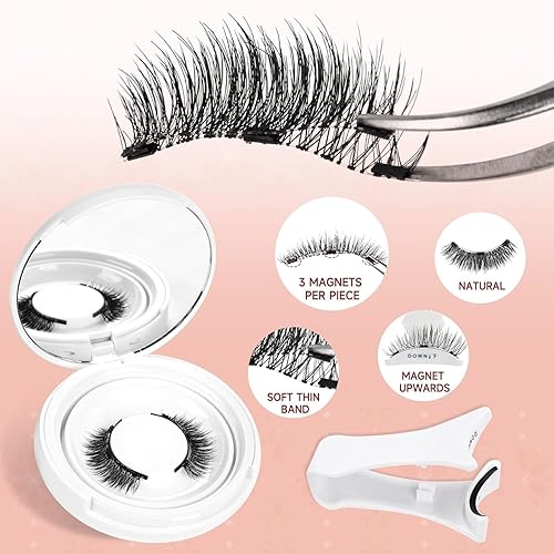 Miniatura 5 de Higu clace Pestañas Magnéticas 1 Par Pestañas Magnéticas con Aplicador Pestañas Magnéticas Suaves Aspecto Natural Pestañas Magnéticas Onduladas Sin