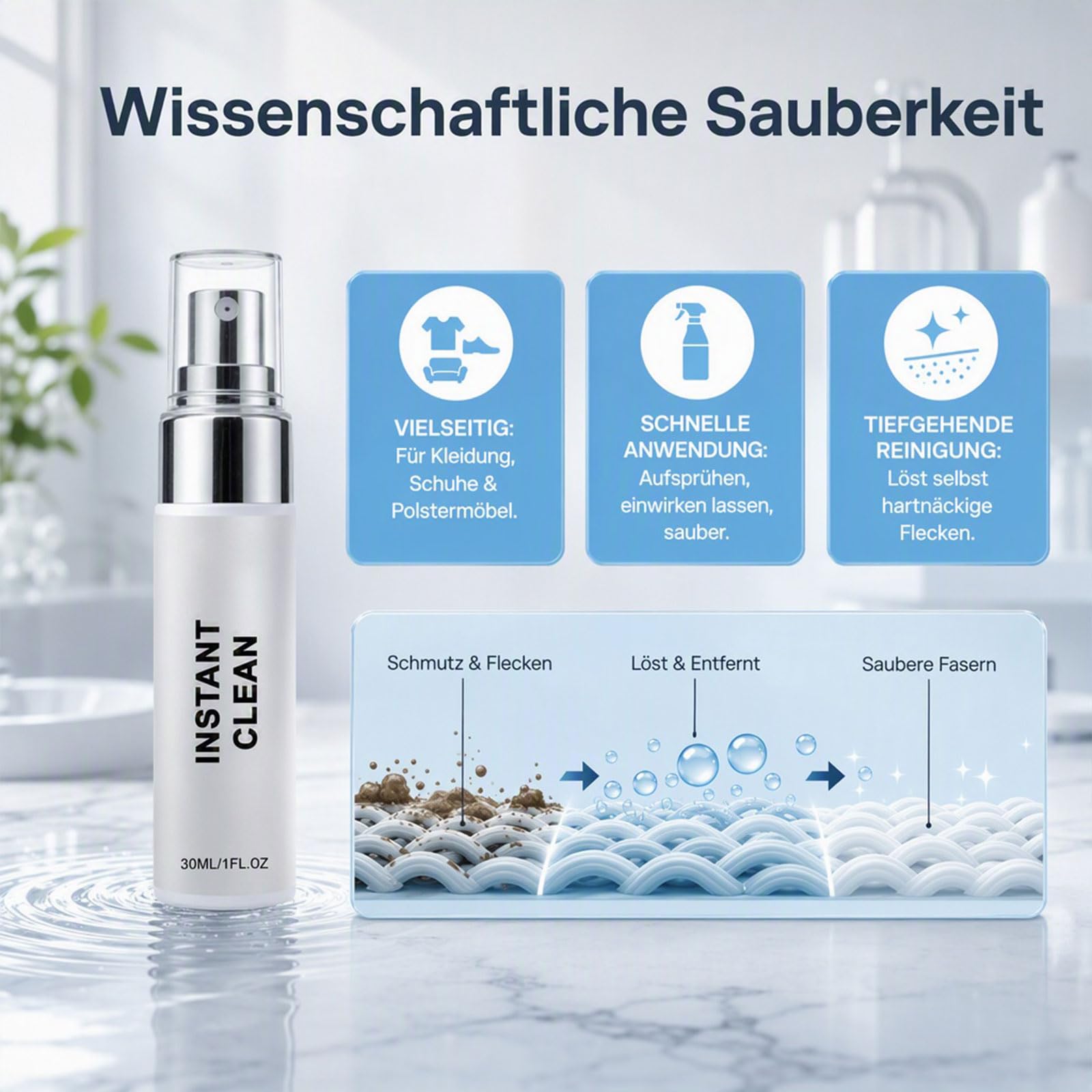 INSTANT CLEAN Magic Spray To Go, Fleckenentferner für Kleidung, 30 ml