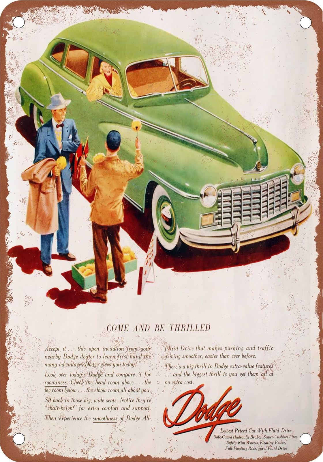 Miaomansenstore Metal Sign - 1948 Dodge Vintage Ad 02 - Old Retro Rusty Look Home Decor