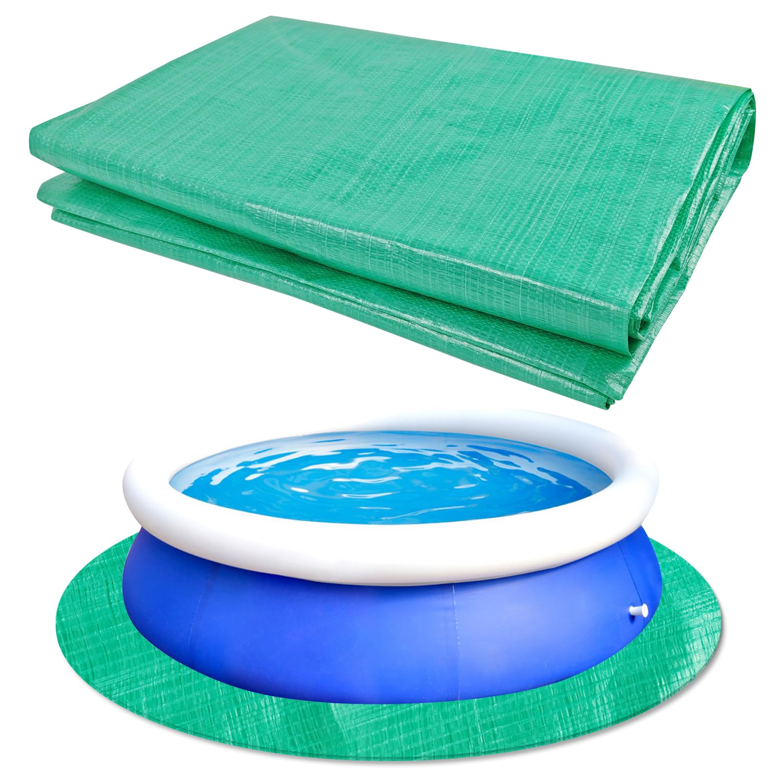 Photo 1 of 12 Ft Swimming Pool Ground Cloth, Round Pool Liner Pad Pool Ground Mat for Above Ground Swimming Pools Heavy Duty Pool Ground Mat Protector Pad Pool Tarp