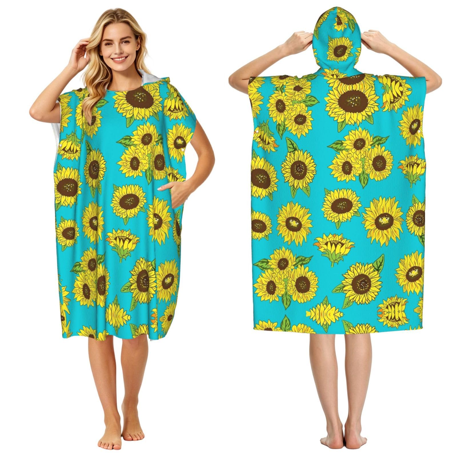 Peignoir à capuche léger et compact pour se changer à la plage