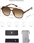 SOJOS Retro Trendy Aviator Polarized Sunglasses Men Women Vintage 70s Square Stylish Frame Sun Glasses SJ2283