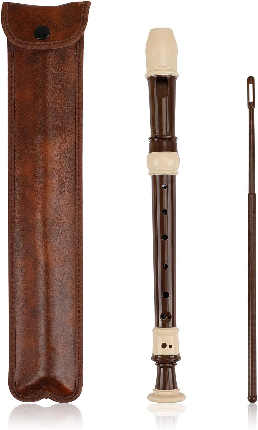 Recorder 8 Hole Descant Flauta Soprano Recorder Professional Treble Flute Baroque Style C Key for Kids Children With Fingering Chart Instructions