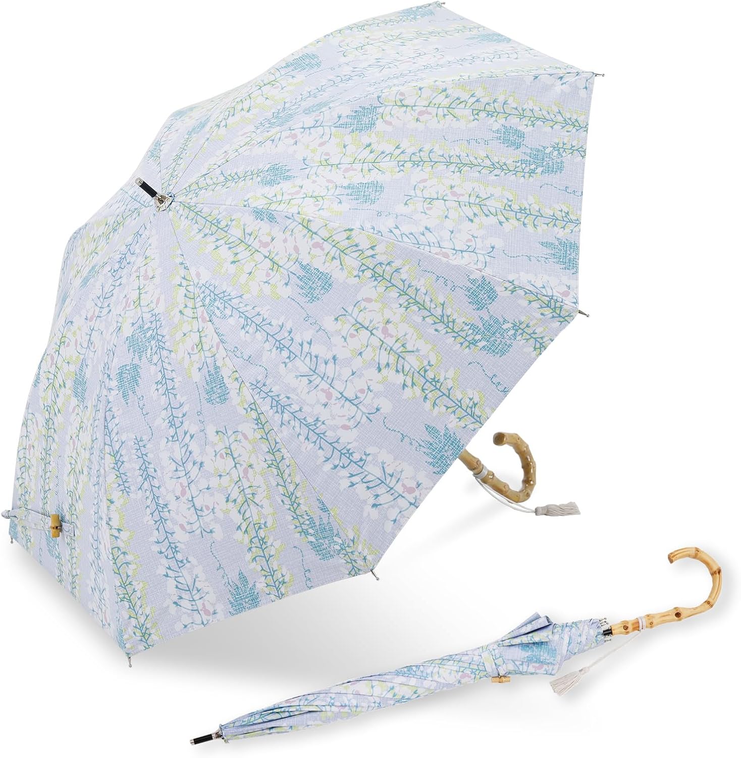 Ogawa (Kabajirushi Honpo) 54351 Long Umbrella, For Both Sunny and Rainy Weather, Hand Opening, 19.7 inches (50 cm), Wisteria (Light Red Wisteria / Usuuni Fuji), UV Protection Rate and Light Shielding, Heat Shielding, Water Repellent, Safety Cover Included